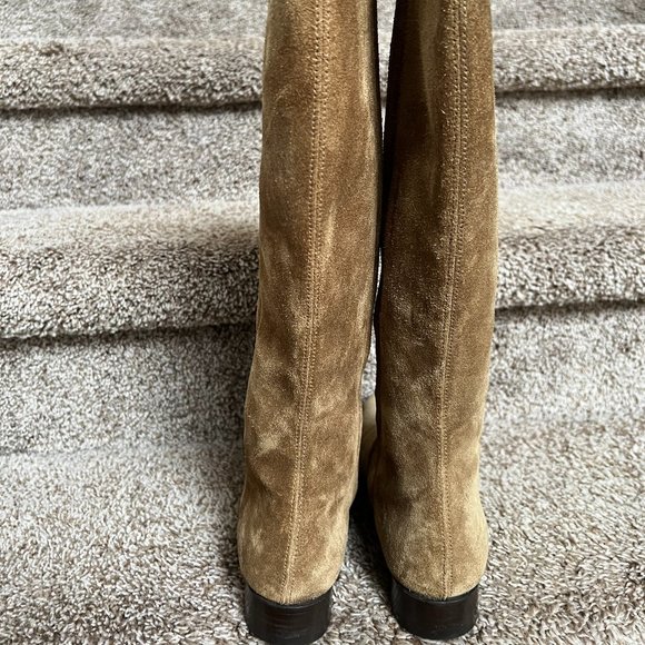 Emma Hope Women's Brown Leather Almond Toe Zipper Riding Boots. - Picture 4 of 11